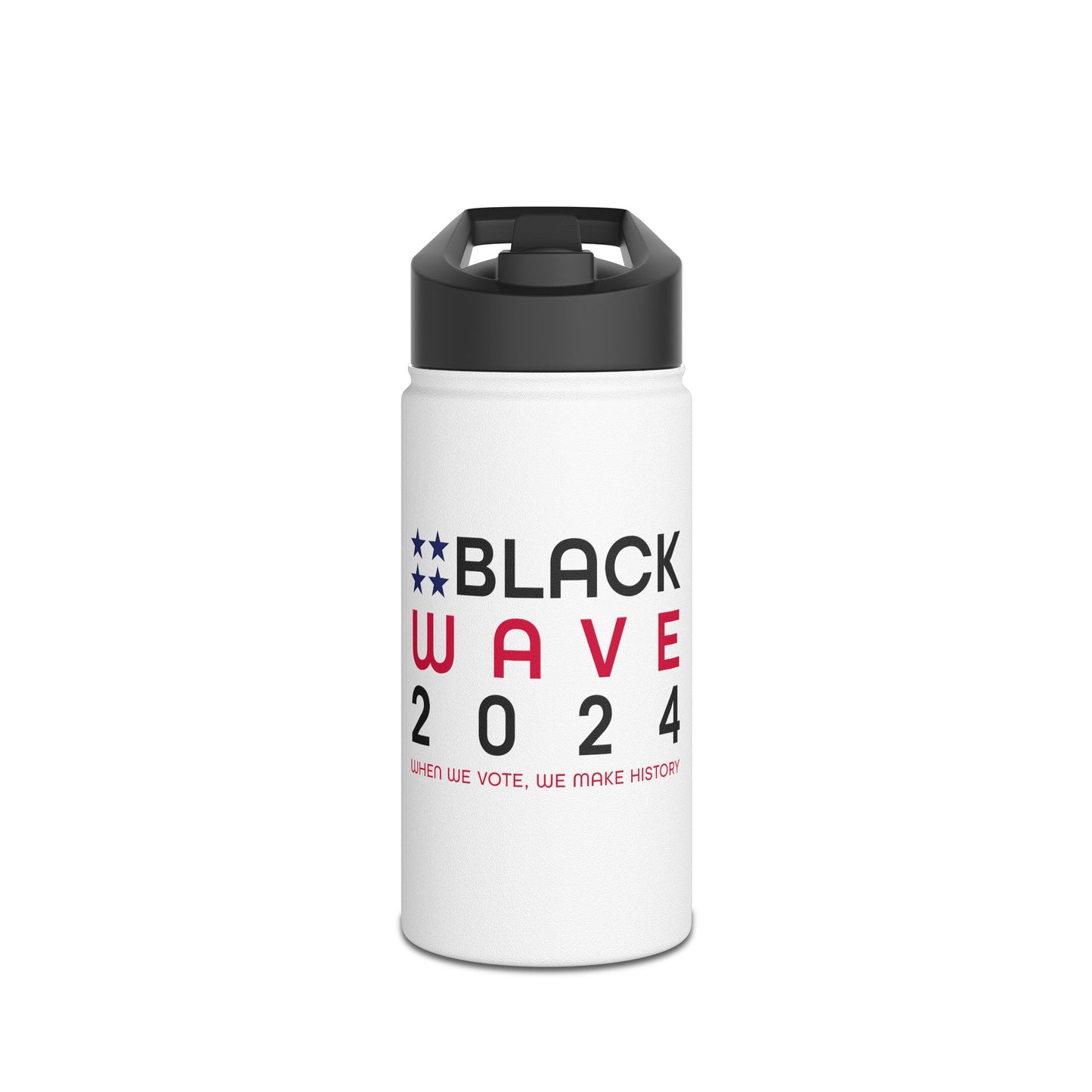 BLACKWAVE2024 - Stainless Steel Water Bottle, Standard Lid