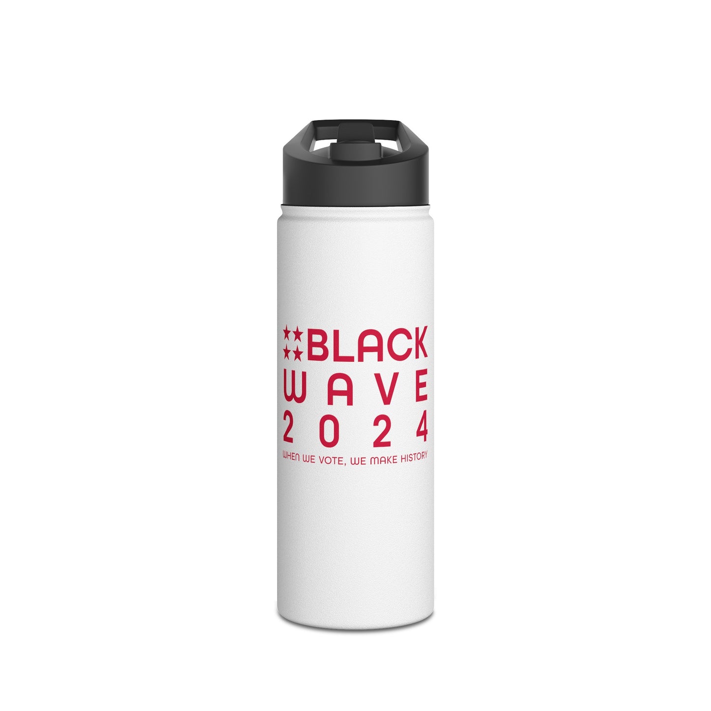 BLACKWAVE2024 - Stainless Steel Water Bottle, Standard Lid