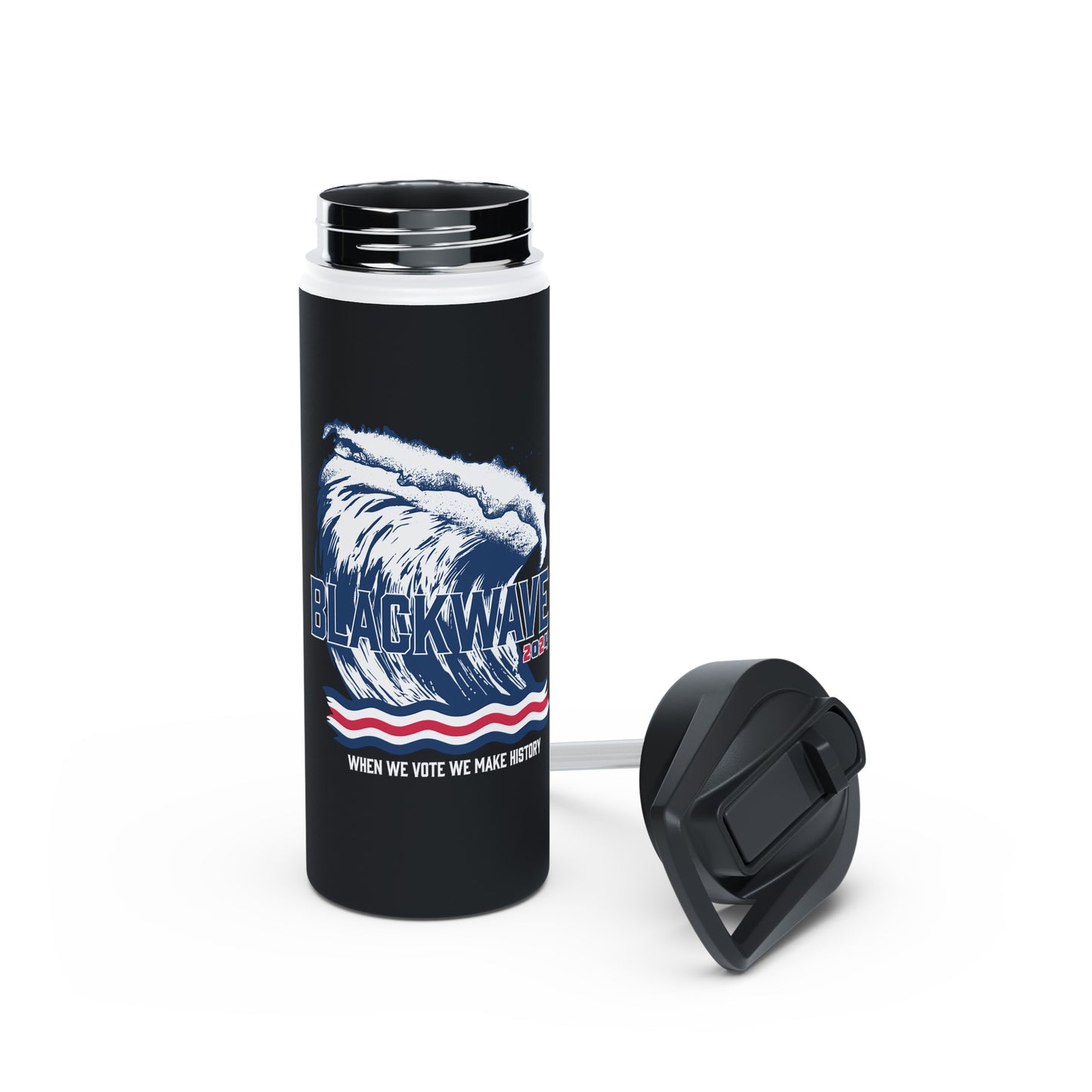 BlackWave204 - Stainless Steel Water Bottle, Standard Lid