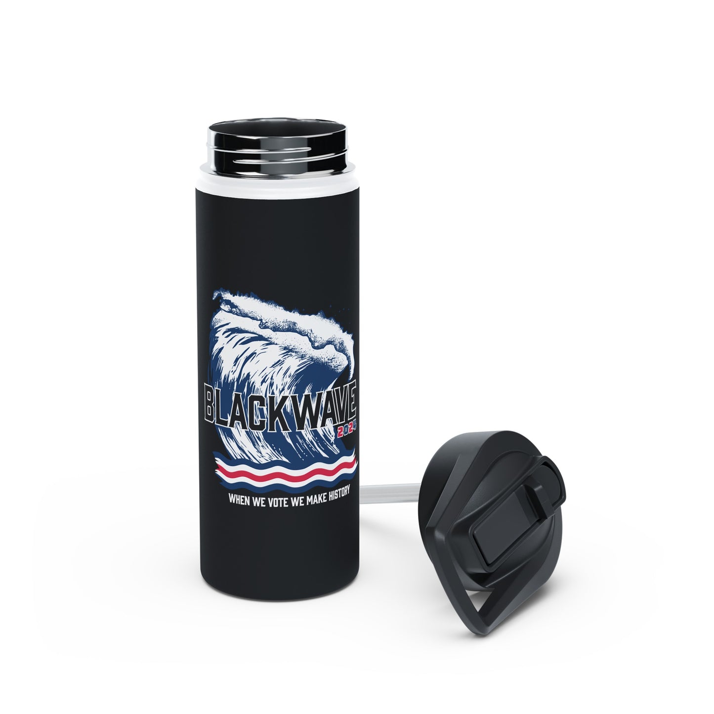 BlackWave2024 - Stainless Steel Water Bottle, Standard Lid