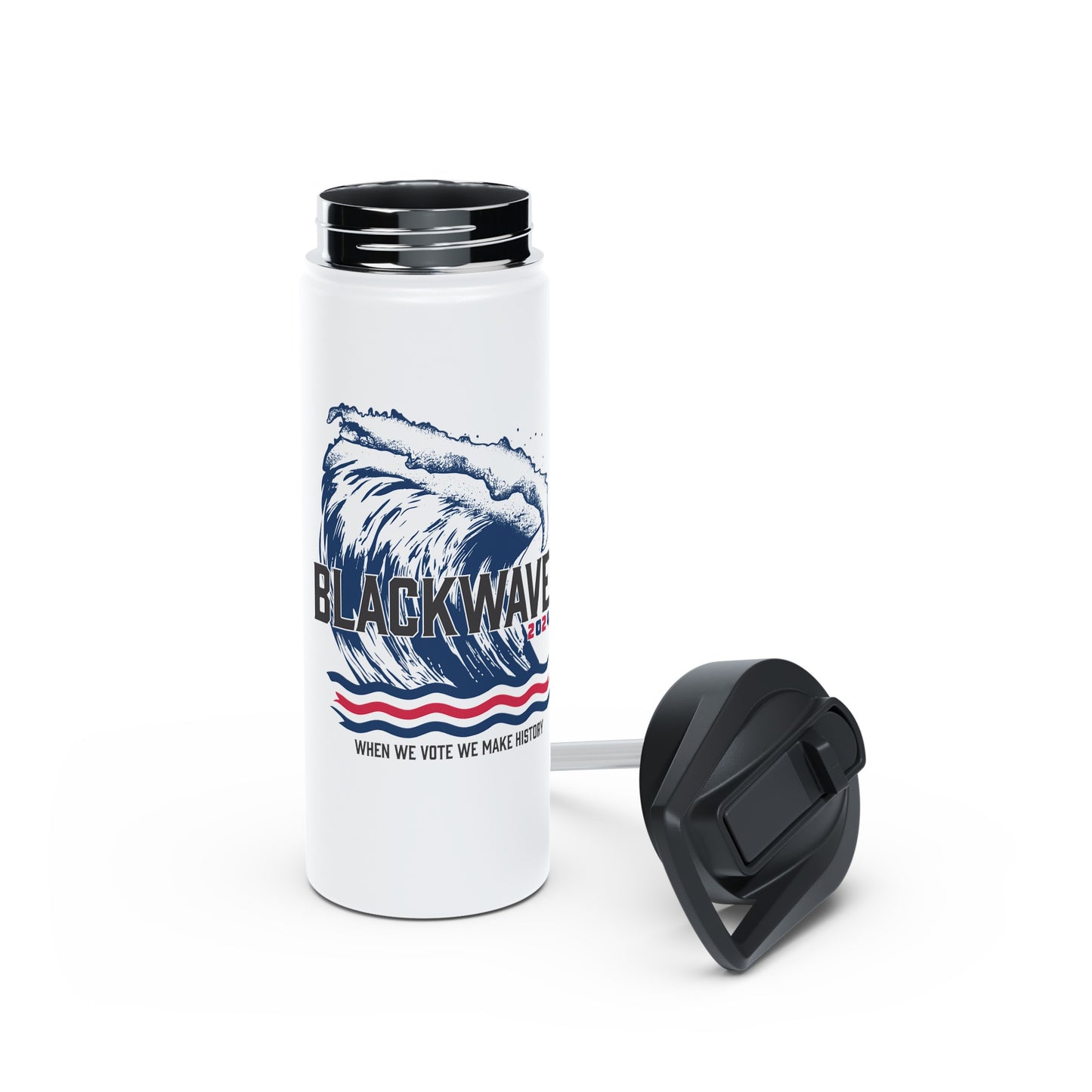 BlackWave2024 - Stainless Steel Water Bottle, Standard Lid