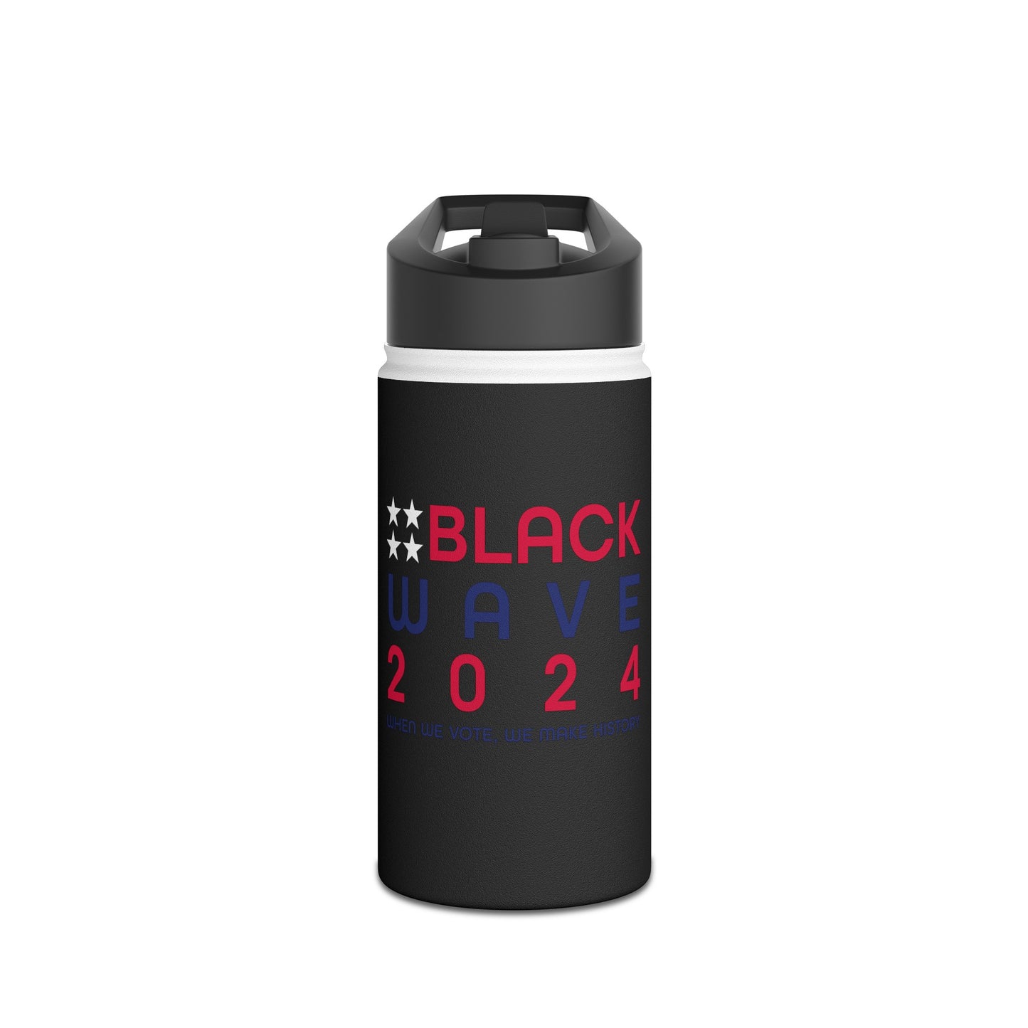 BLACKWAVE2024 - Stainless Steel Water Bottle, Standard Lid