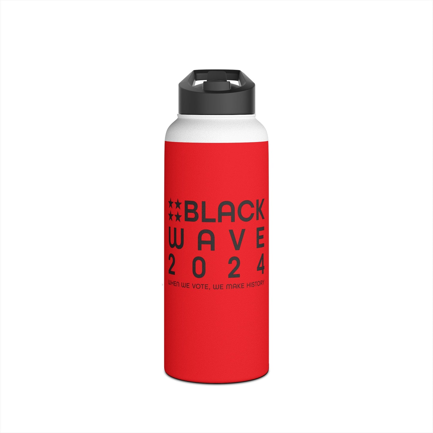 BLACKWAVE2024 - Stainless Steel Water Bottle, Standard Lid