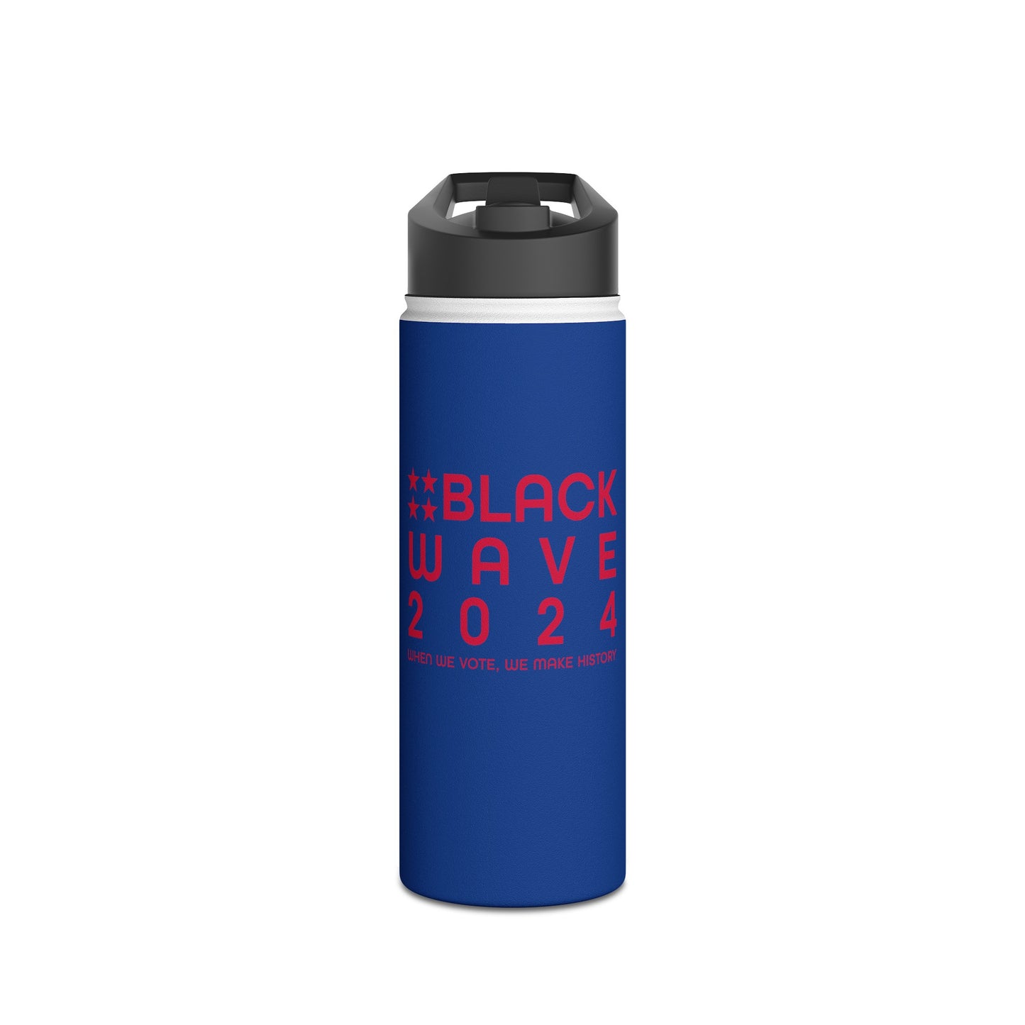 BLACKWAVE2024 - Stainless Steel Water Bottle, Standard Lid