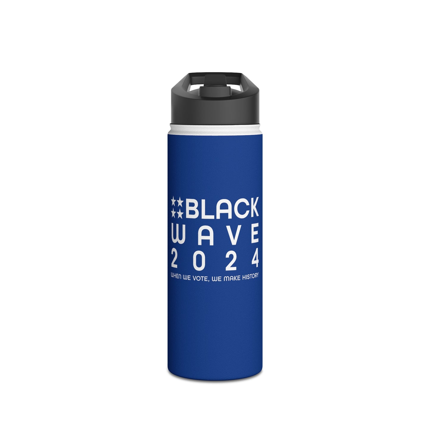 BLACKWAVE2024 - Stainless Steel Water Bottle, Standard Lid