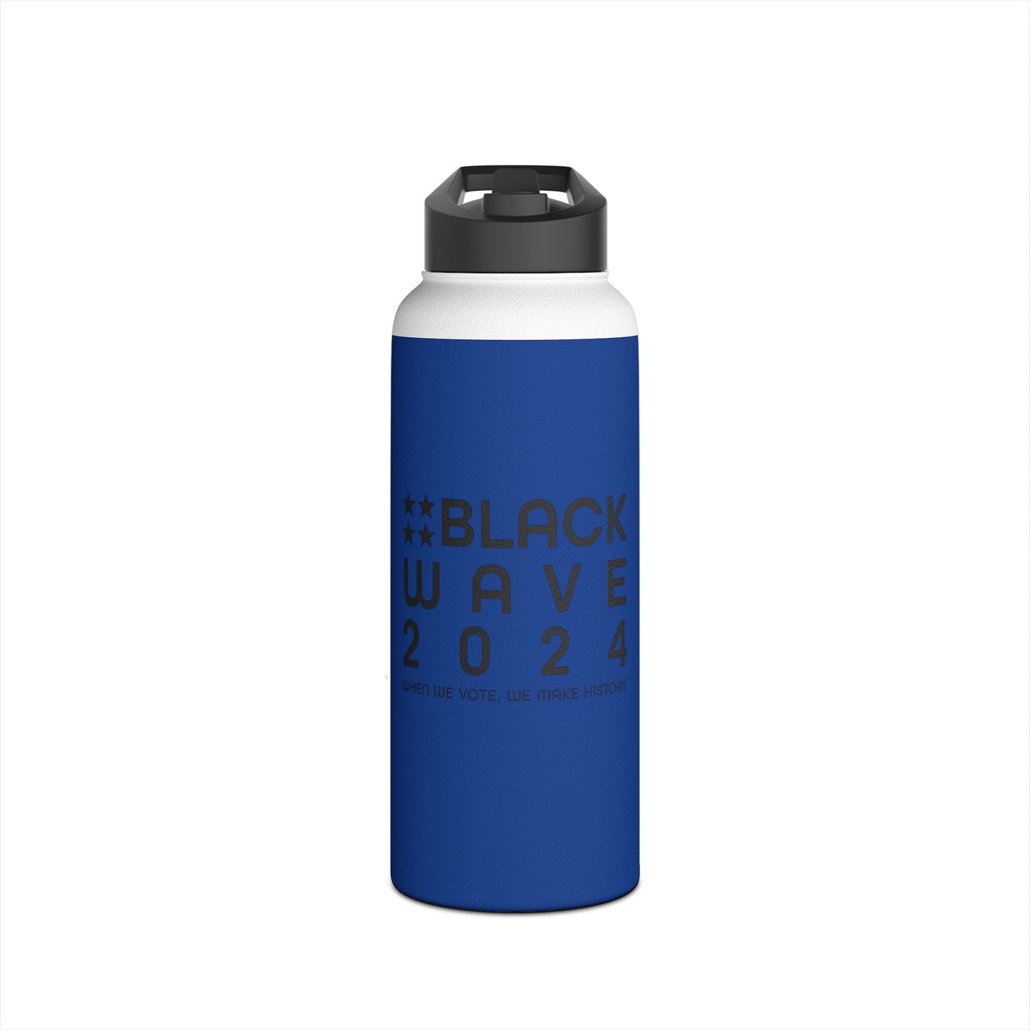 BLACKWAVE2024 - Stainless Steel Water Bottle, Standard Lid