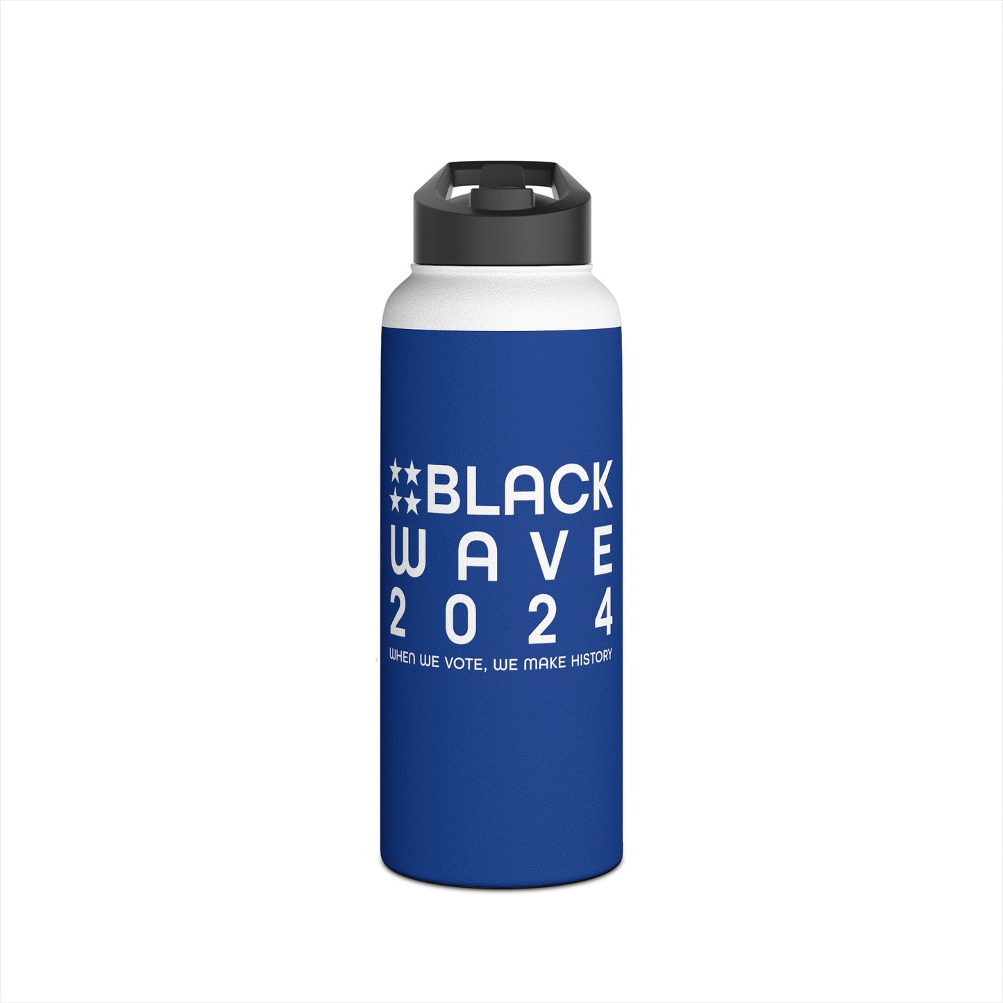 BLACKWAVE2024 - Stainless Steel Water Bottle, Standard Lid