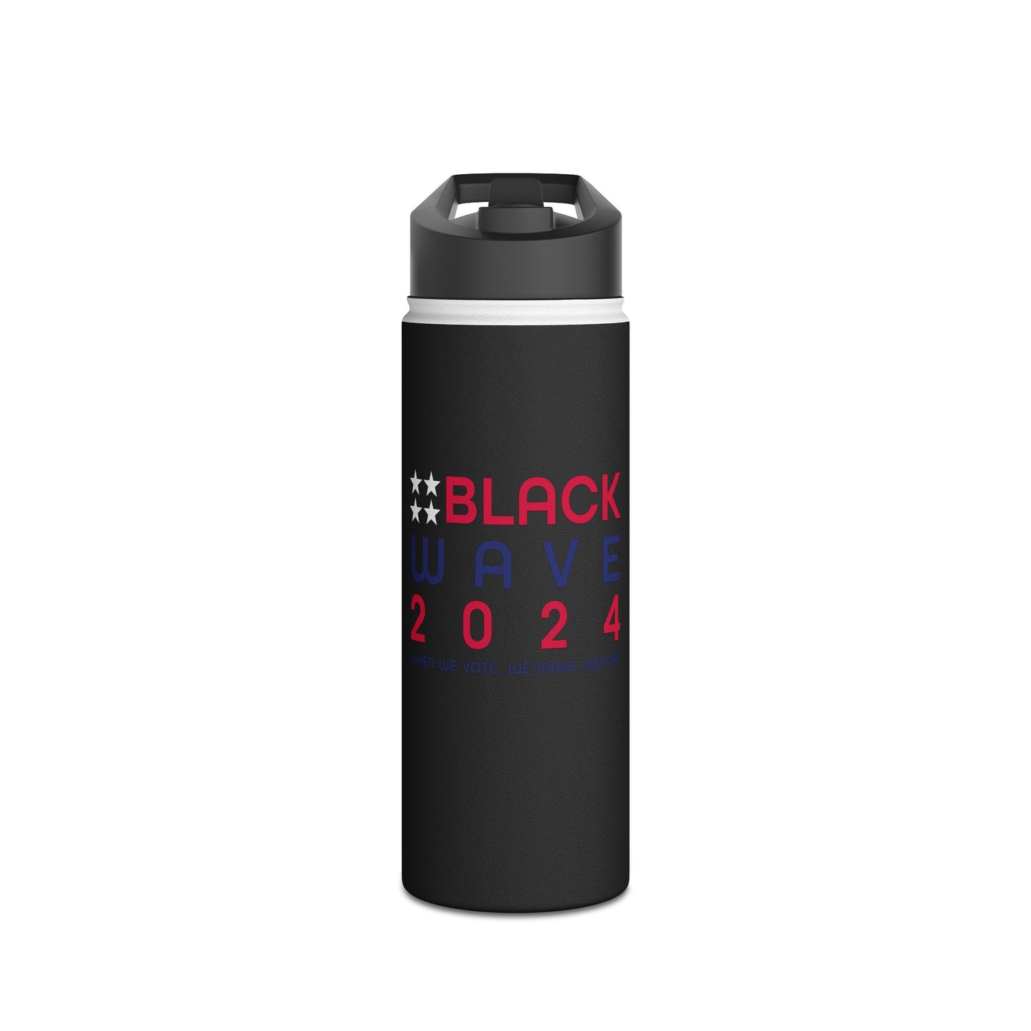 BLACKWAVE2024 - Stainless Steel Water Bottle, Standard Lid