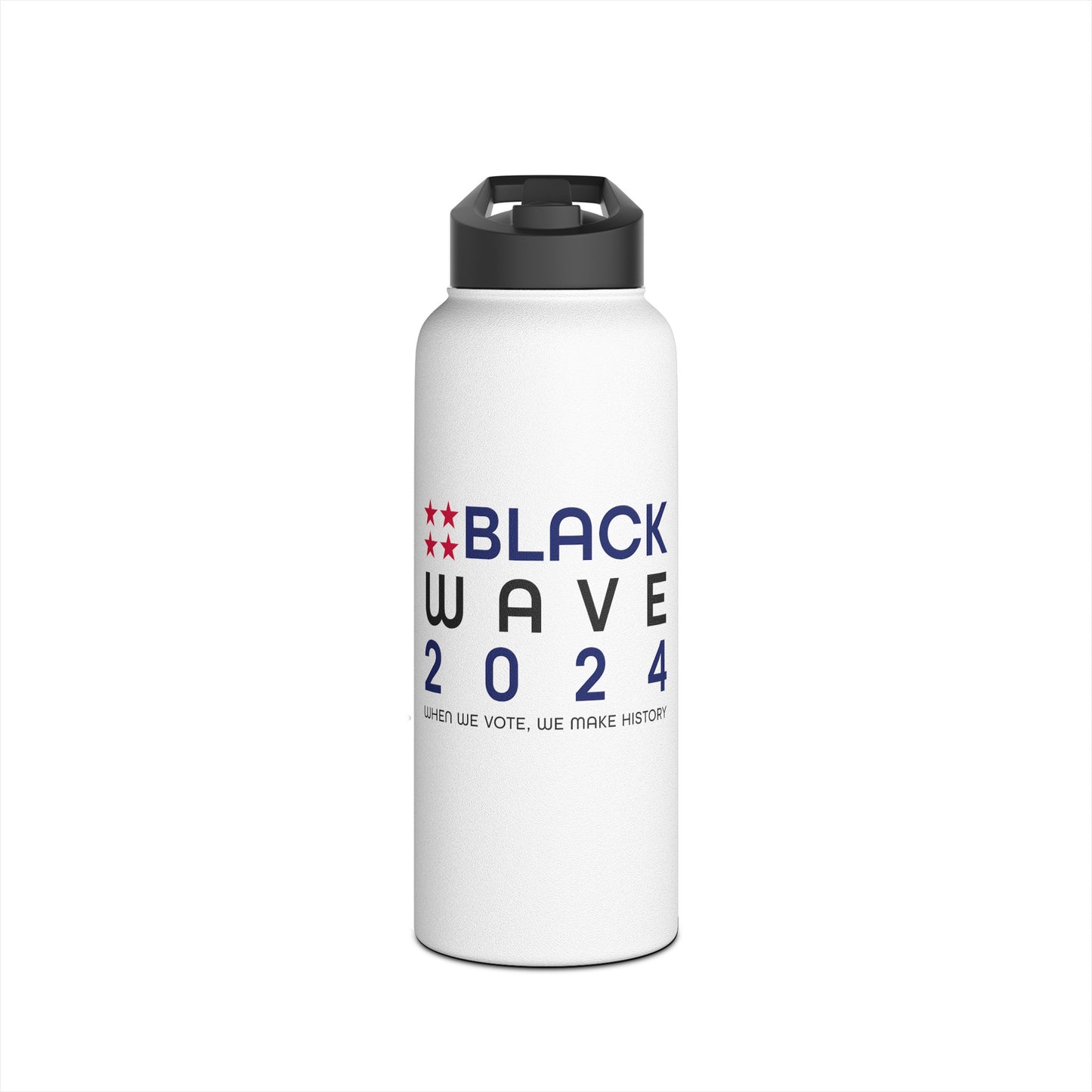 BLACKWAVE2024 - Stainless Steel Water Bottle, Standard Lid