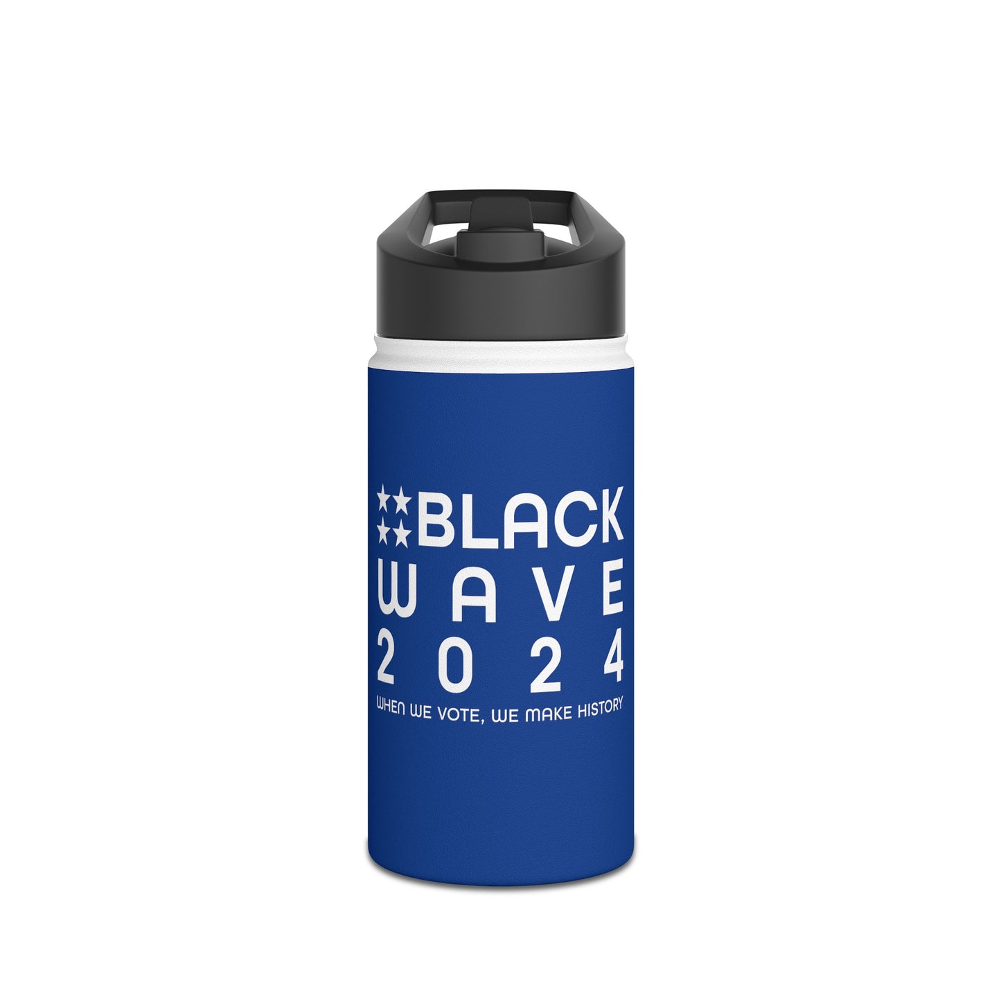 BLACKWAVE2024 - Stainless Steel Water Bottle, Standard Lid