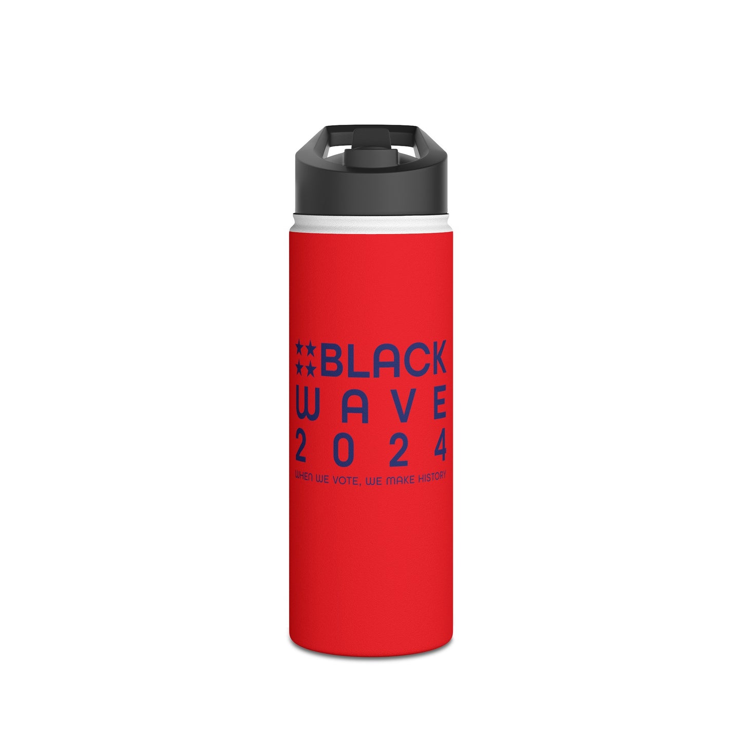 BLACKWAVE2024 - Stainless Steel Water Bottle, Standard Lid