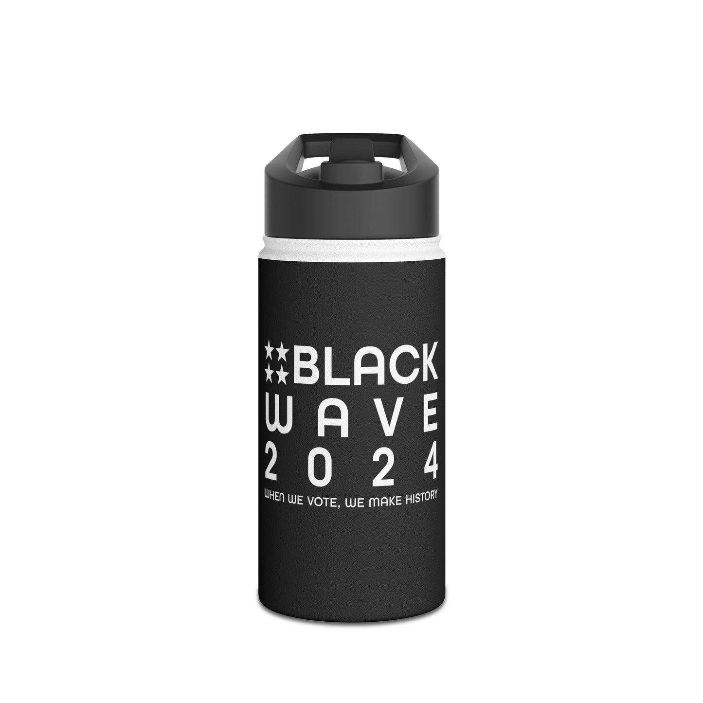 BLACKWAVE2024 - Stainless Steel Water Bottle, Standard Lid