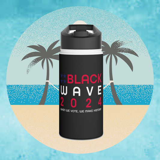 BLACKWAVE2024 - Stainless Steel Water Bottle, Standard Lid