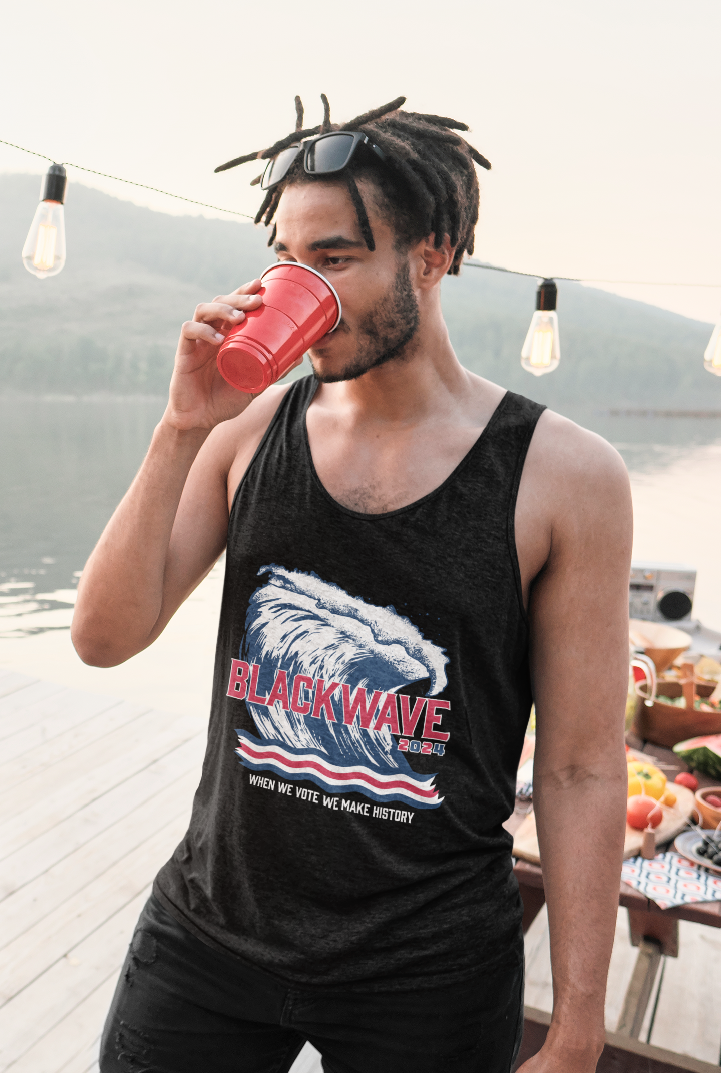 BlackWave2024 - Unisex Heavy Cotton Tank Tops