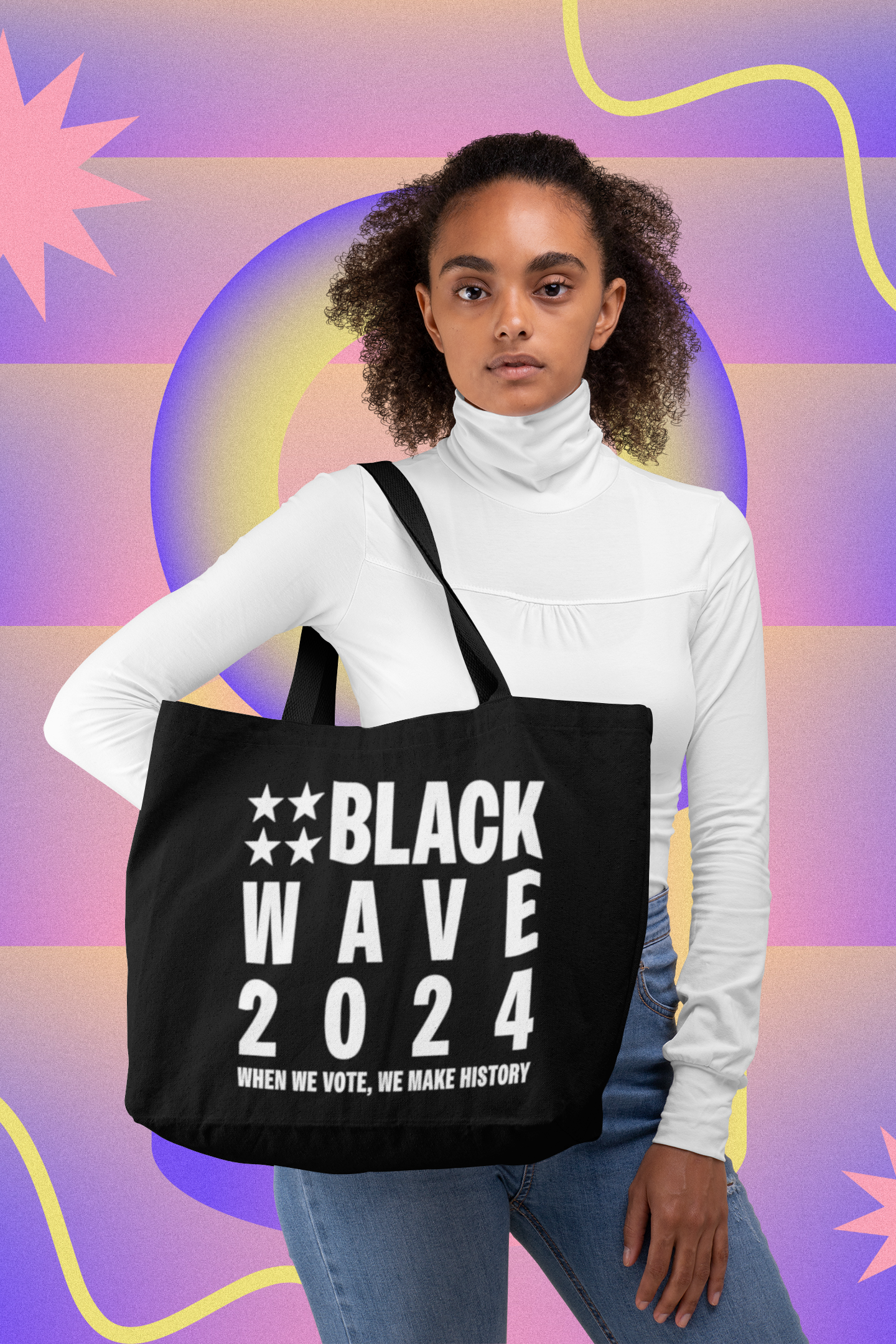 BLACKWAVE2024 - Cotton Canvas Tote Bag