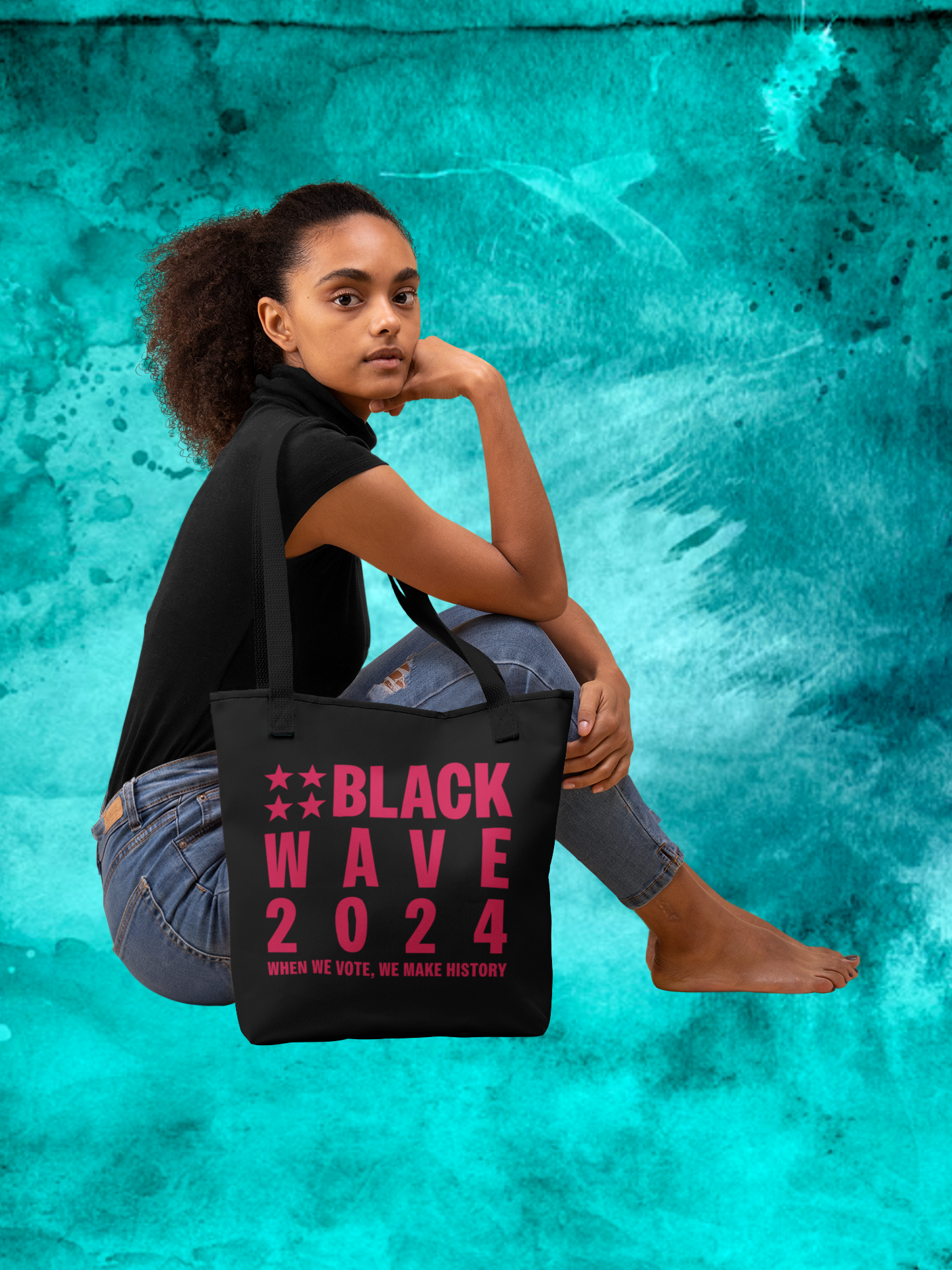 BLACKWAVE2024 - Cotton Canvas Tote Bag