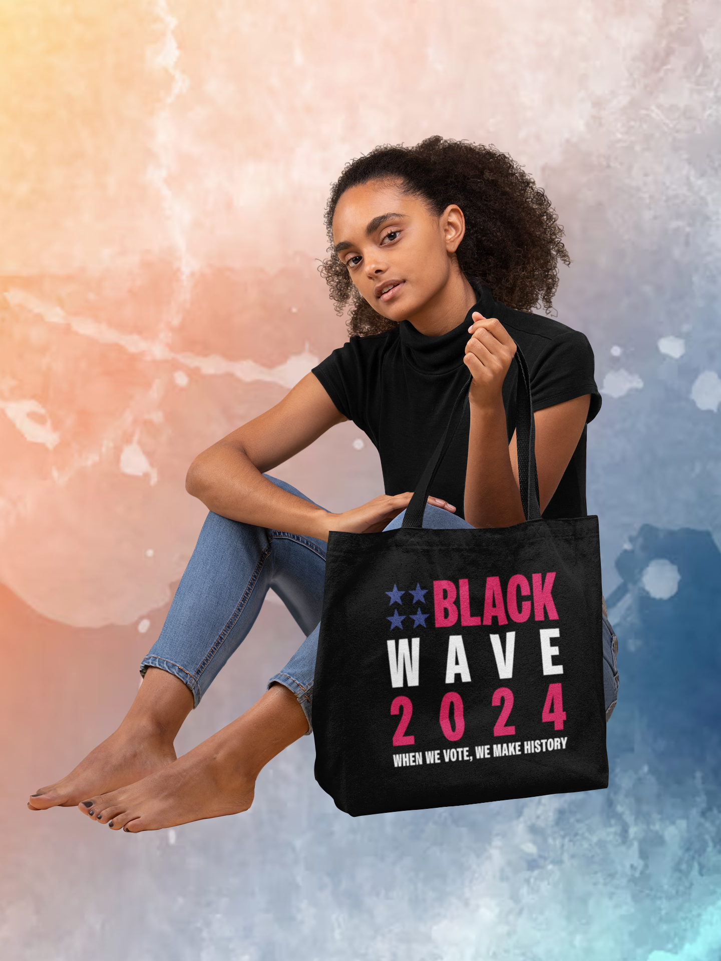 BLACKWAVE2024 - Cotton Canvas Tote Bag